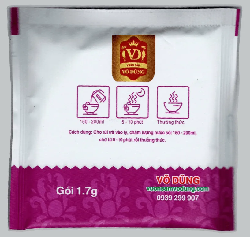Trà gừng đen (ngải tím) Võ Dũng (1,7g x 15 túi)